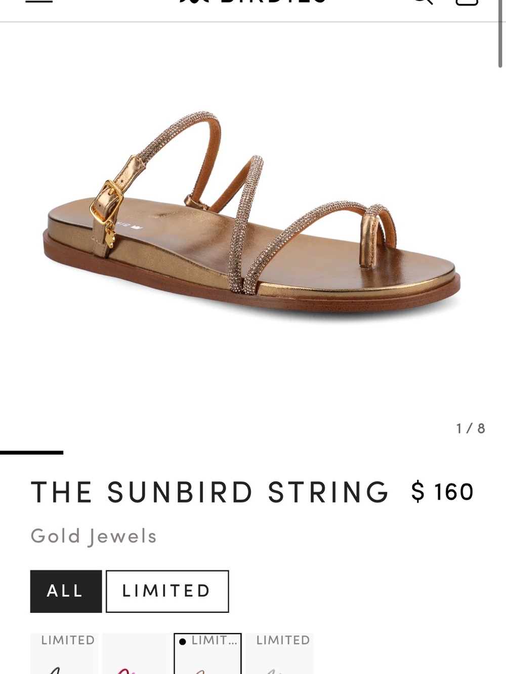 Birdies Gold Jewel Strappy Flat Sandal
